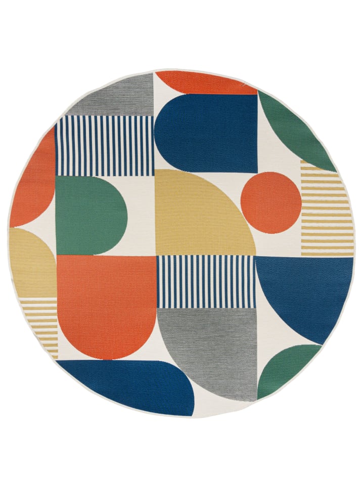 KADIMA DESIGN Bunter kreisrunder Outdoor-Teppich, lebendiges Design günstig kaufen onesize