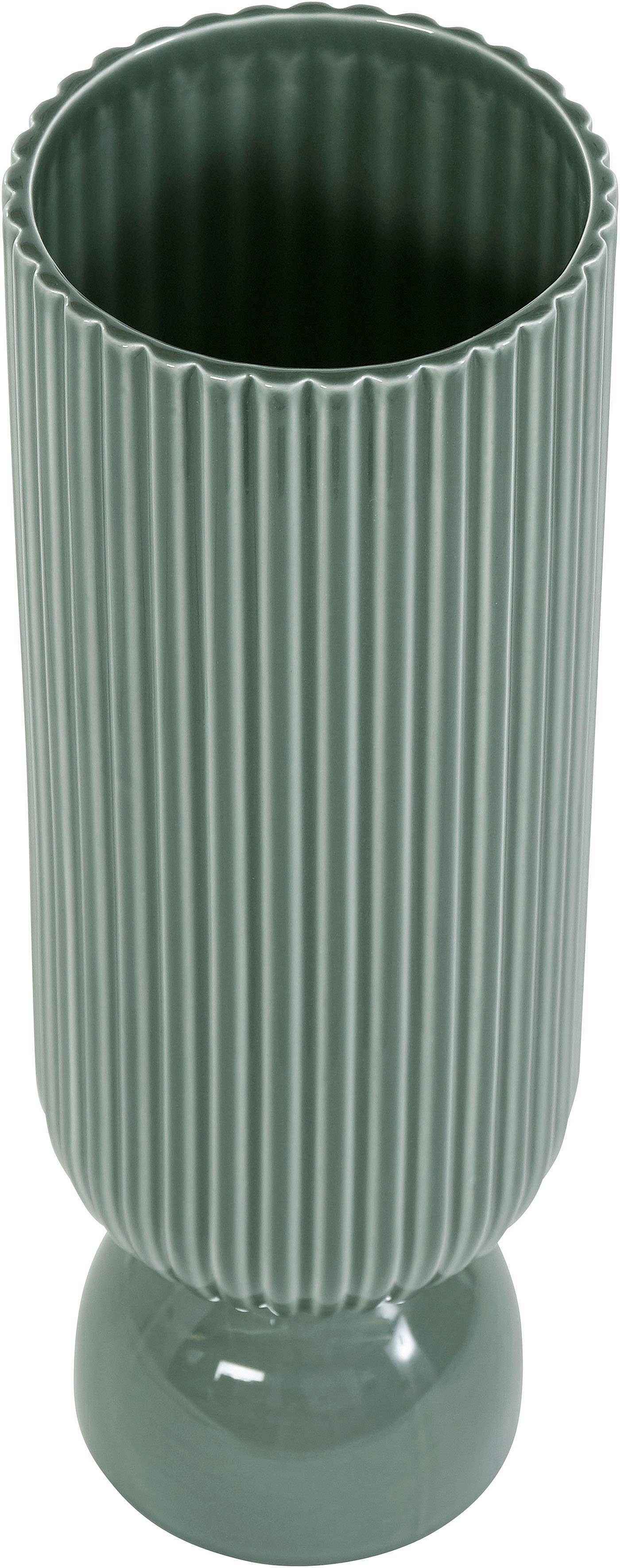 andas Dekovase Vase aus Steingut, Rillen-Optik (1 St), Höhe 37 cm