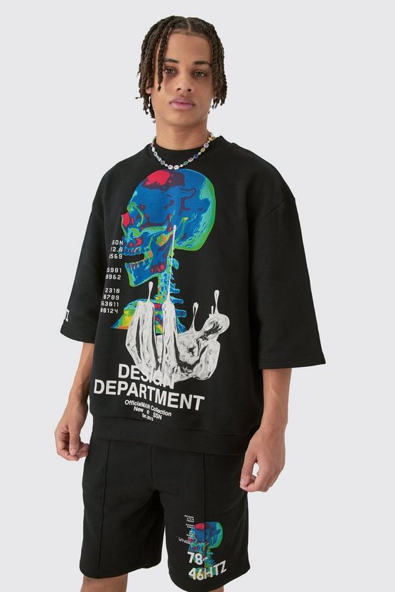 Oversize Sweatshirt mit Print & Shorts