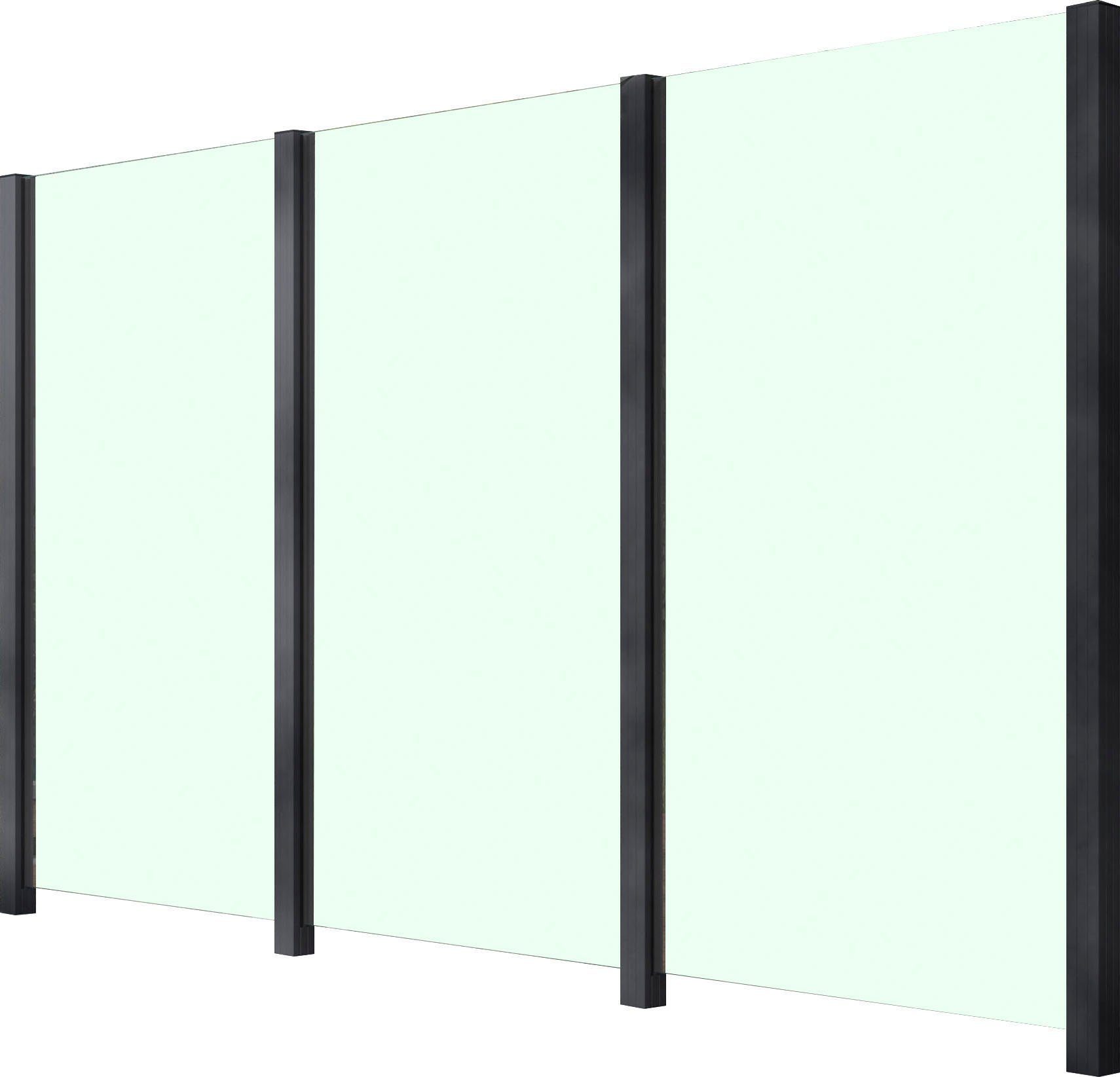 STAKET PRO Zaun, (Set), Glaszaun, Gesamtlänge: 3,284 m, 4 Pfosten