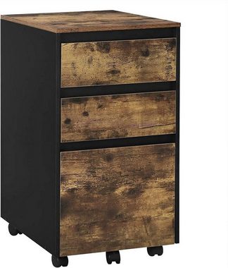 Woltu Aktenschrank (1-St) mobiler Schrank, Rollcontainer mit 3 Schubladen