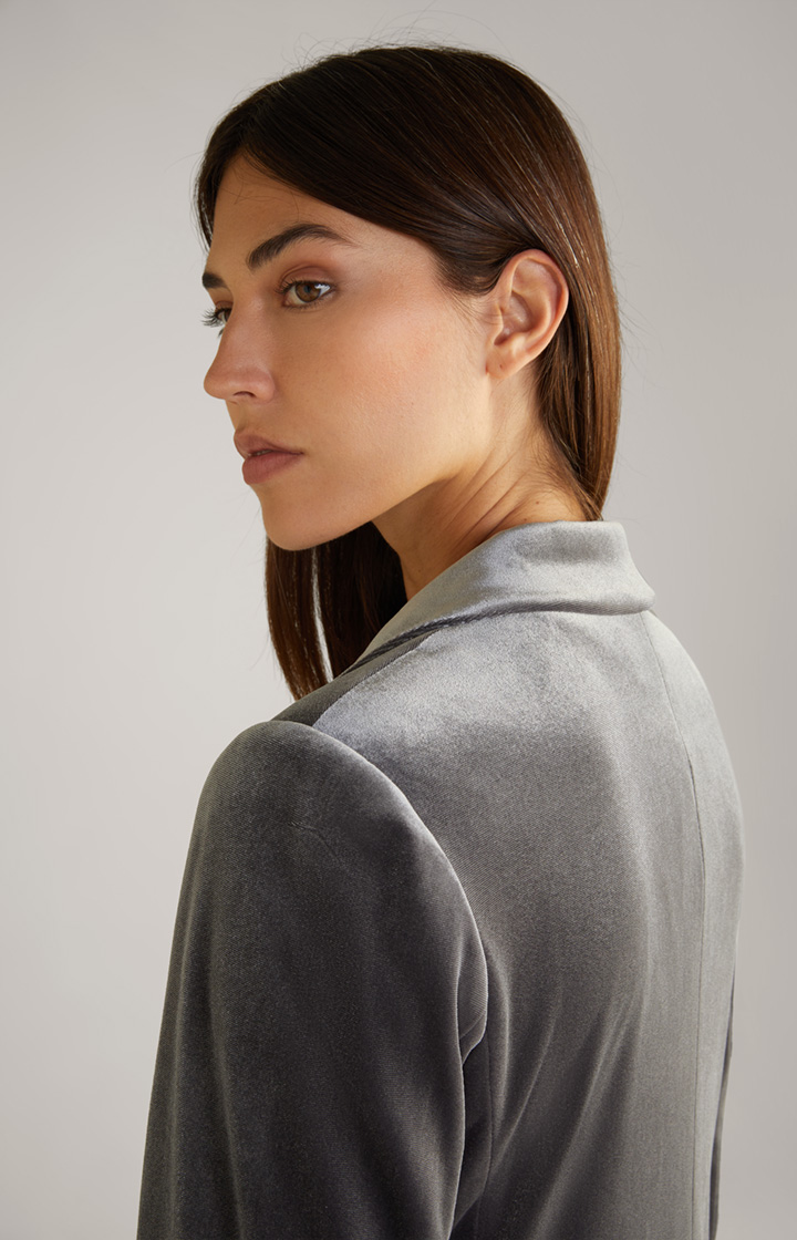 Samt-Blazer in Grau
