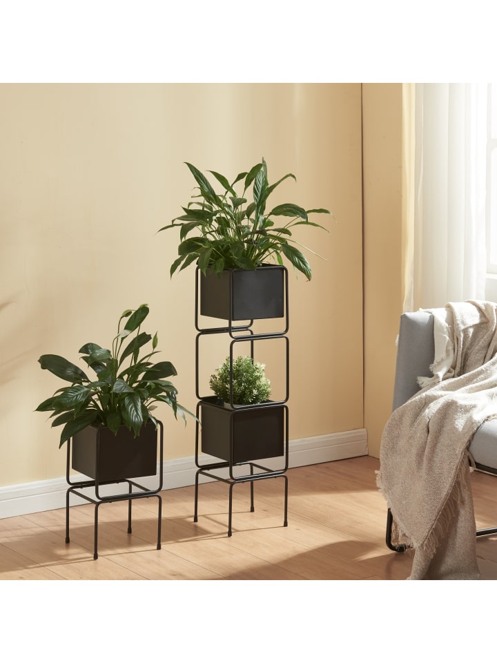 en.casa Pflanzständer Sveio in Schwarz (H)75.5cm günstig kaufen onesize
