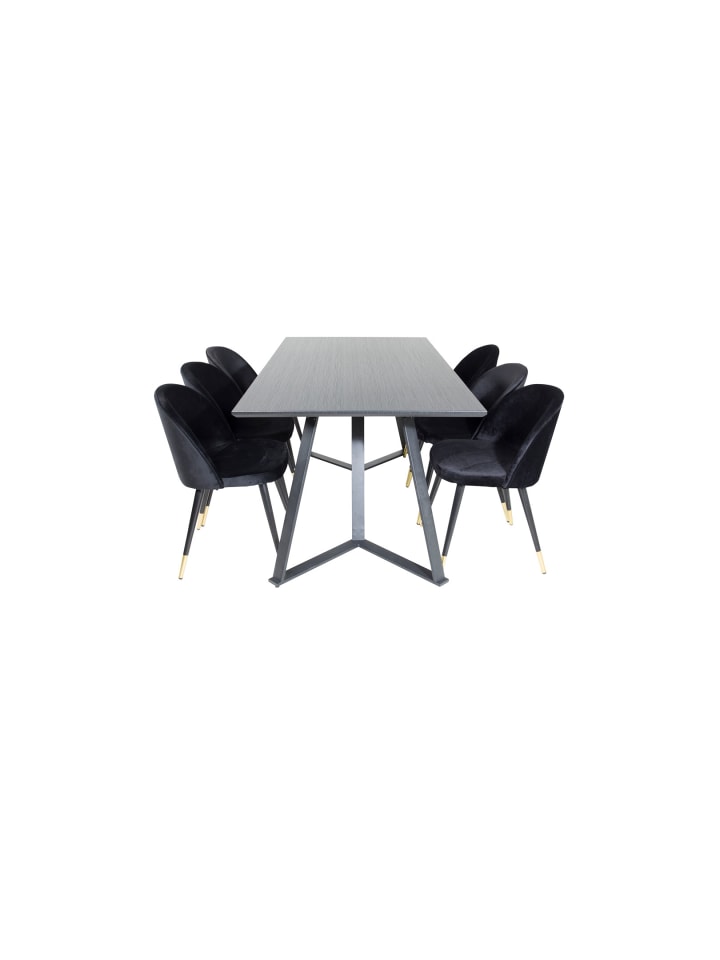 ebuy24 Essgruppe Marina 23 (7-teilig) Schwarz 90 x 180 cm günstig kaufen onesize