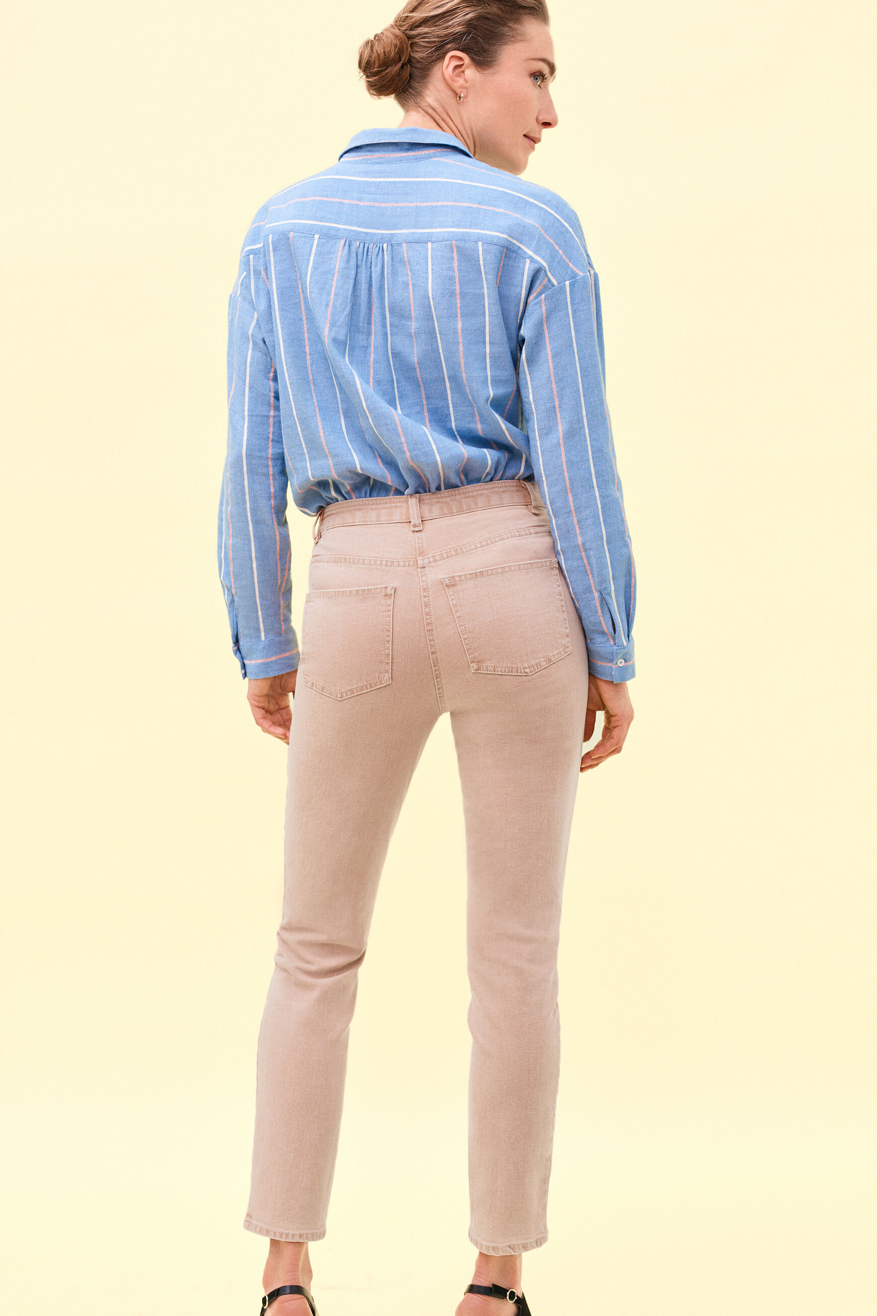 pantalon tomasio orange clair femme