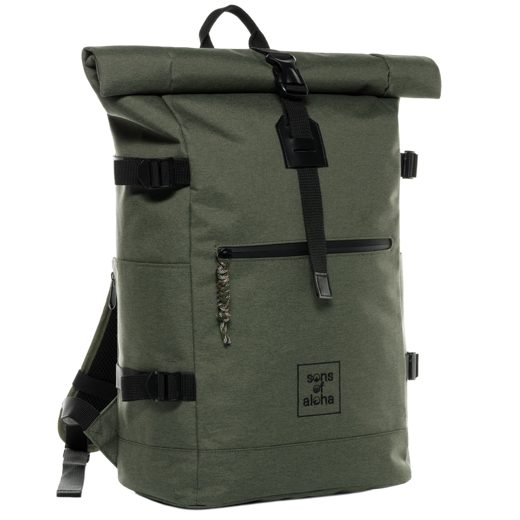 SONS OF ALOHA Rucksack RollTop Rucksack XL Kane, Tagesrucksack Laptopfach aus recyceltem Plastik, Daypack viele Fächer