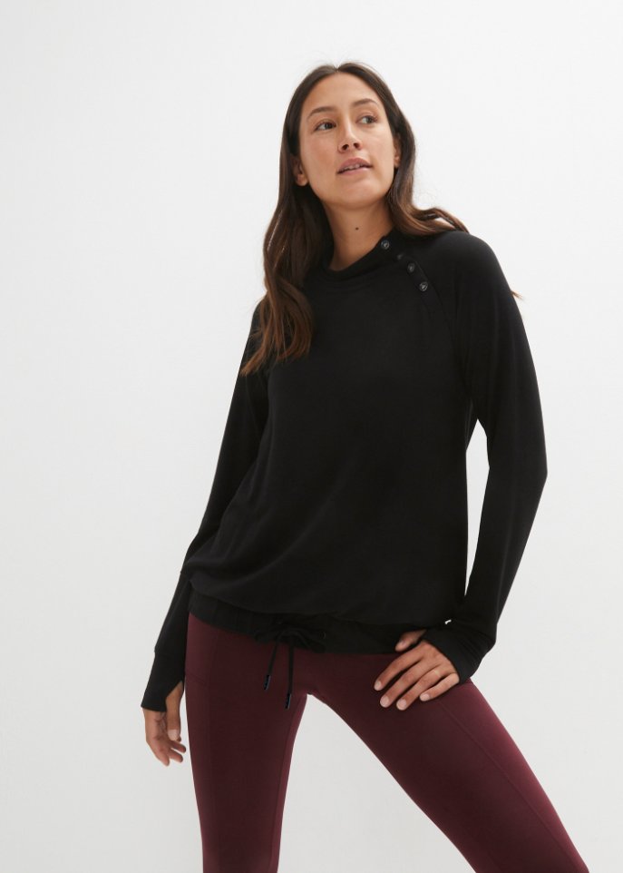 Sweatshirt mit geknöpftem Kragen