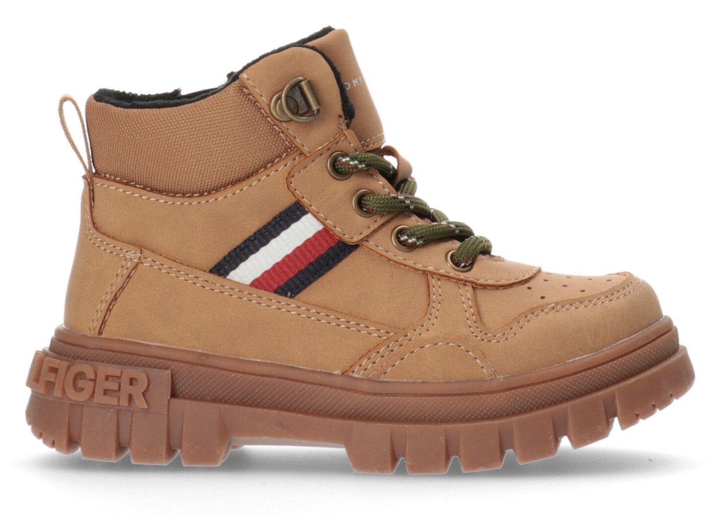 Tommy Hilfiger LACE-UP BOOTIE Schnürboots mit auffälligem Logoschriftzug an der Laufsohle