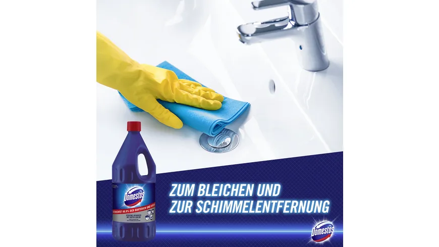 Domestos Hygiene-Reiniger mit Aktiv-Chlor effiziente Schimmelbeseitigung 2 l