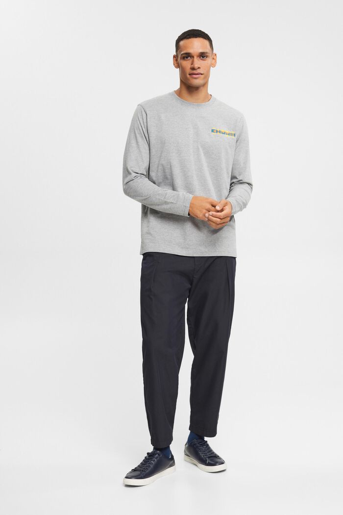 Jersey-Longsleeve mit kleinem Logoprint