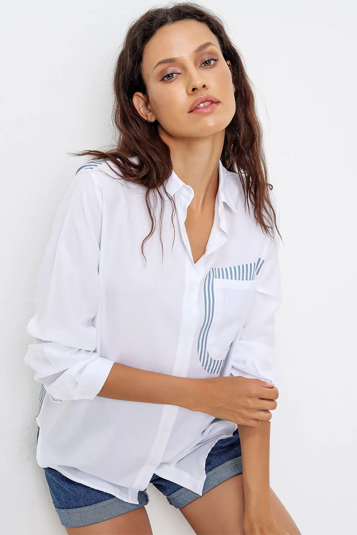 Trend Alaçatı Stili  Hemd - Weiß - Oversized