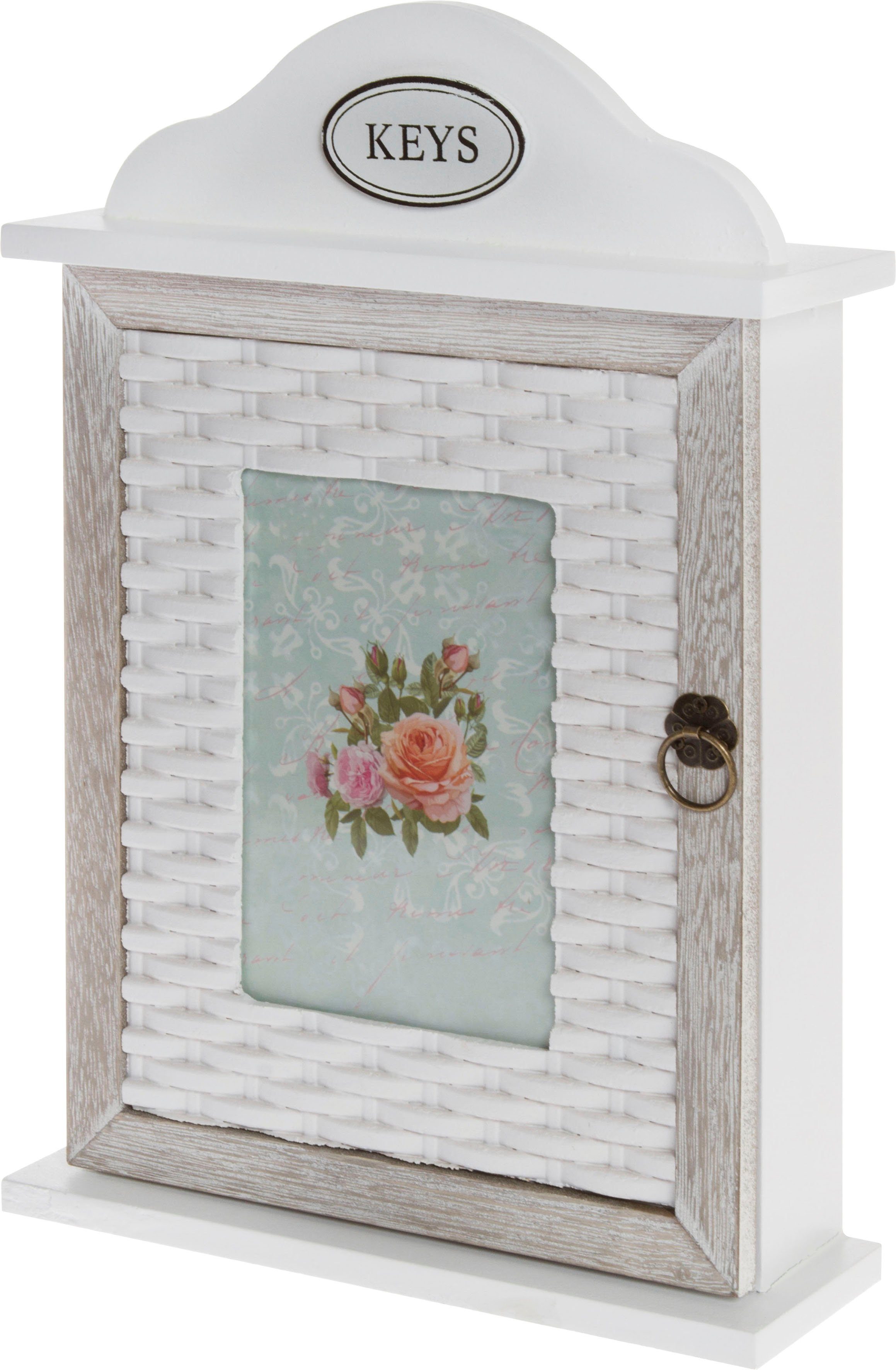 Myflair Möbel & Accessoires Schlüsselkasten Saskia, weiß, mit 6 Haken, Shabby Optik