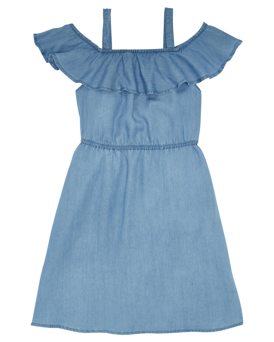 Jeanskleid mit Carmen-Ausschnitt