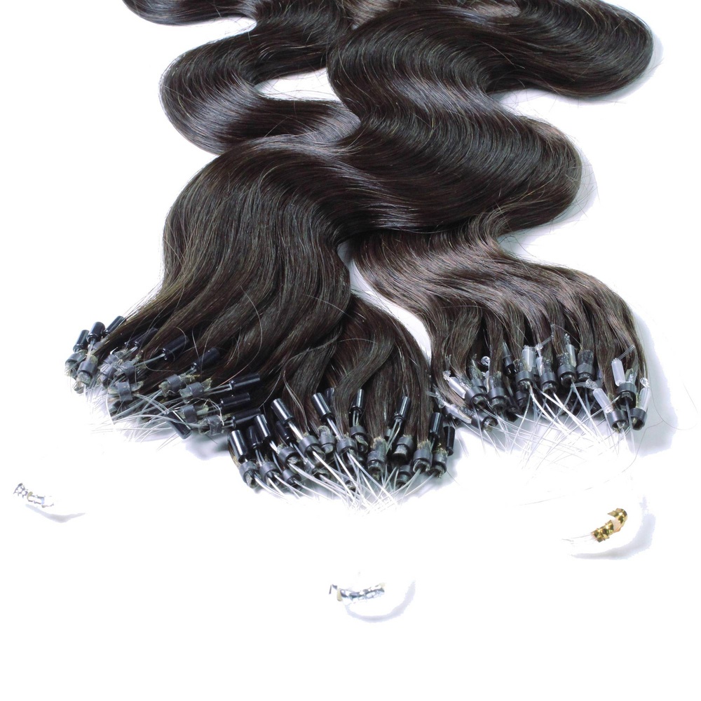 hair2heart Extensions à froid cheveux naturels #1b Noir naturel 1g extensions