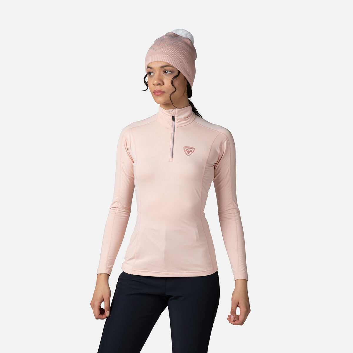 Damenoberteil Baselayer Classique mit halbem Reißverschluss