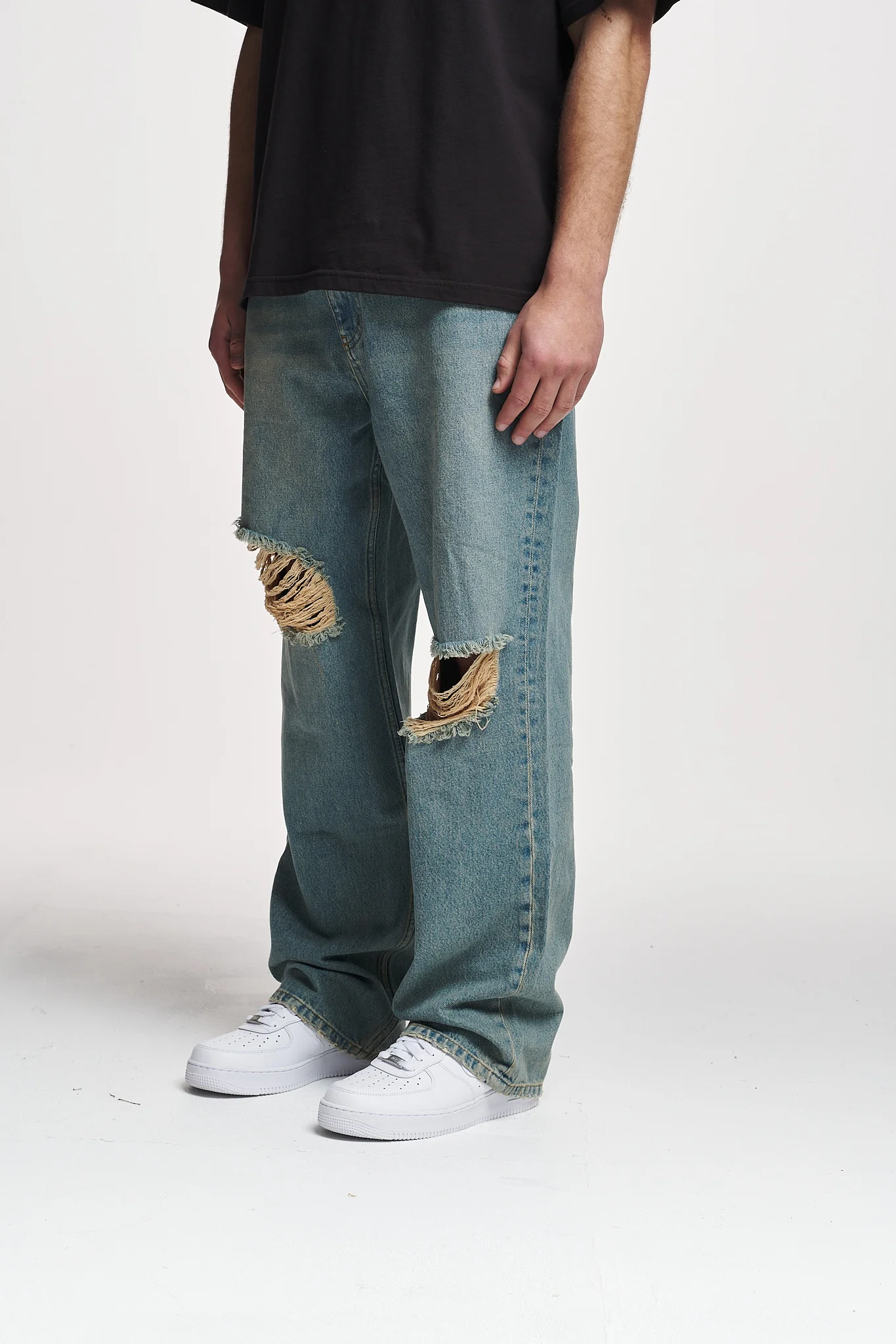 2Y Studios ANDUIN RIPPED BAGGY - Vaqueros holgados
