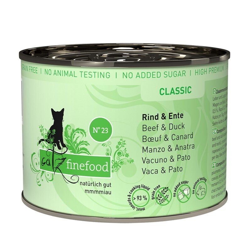 Catz finefood Nassfutter Catz finefood 6x200g No. 23 Rind & Ente