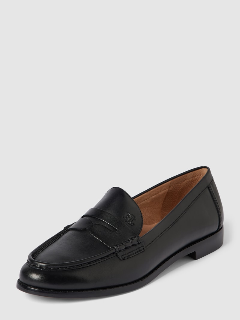 Penny-Loafer aus Leder mit Label-Detail Modell 'WYNNIE' in schwarz