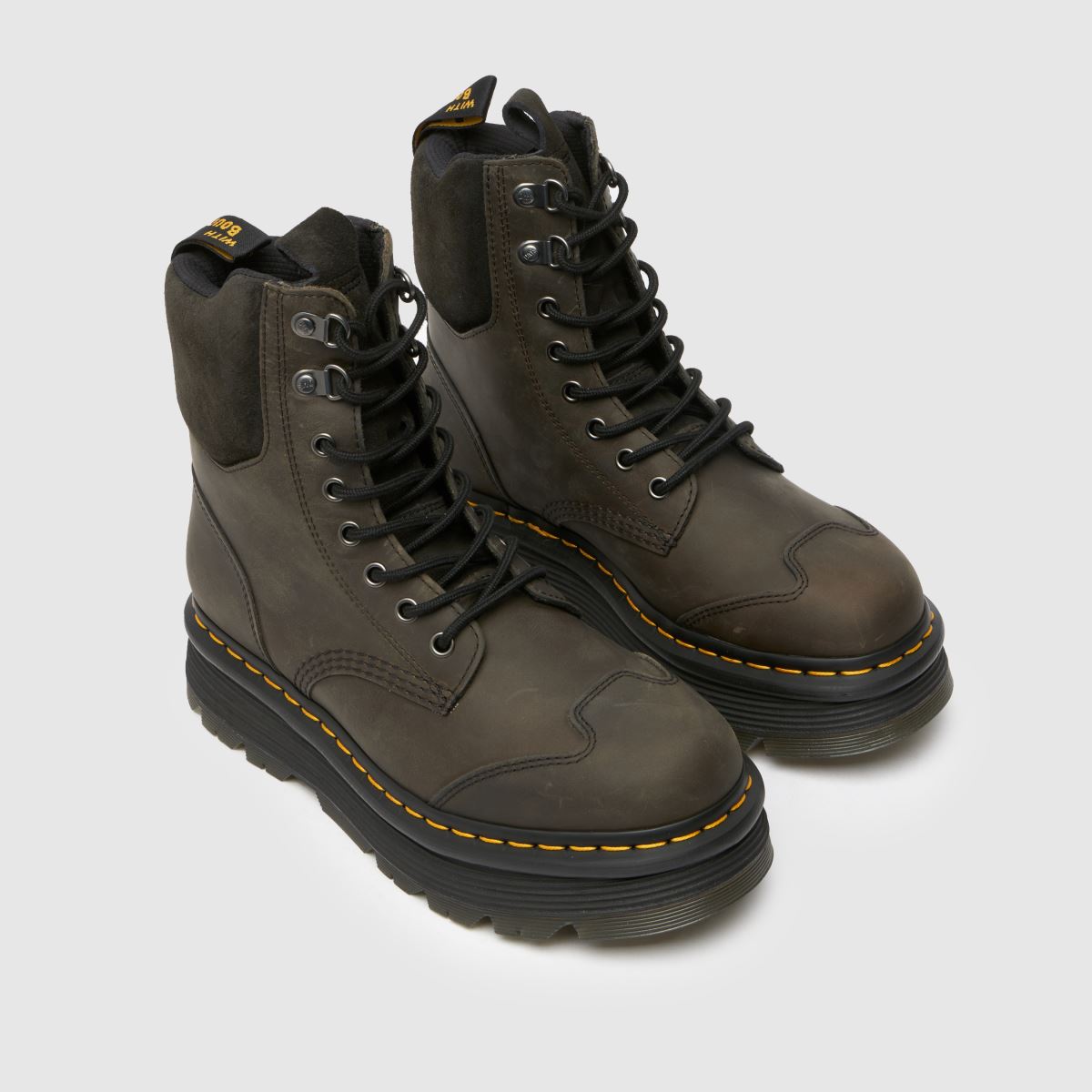 Dr Martens – Zebzag 8 – Mörkgrå knytstövlar