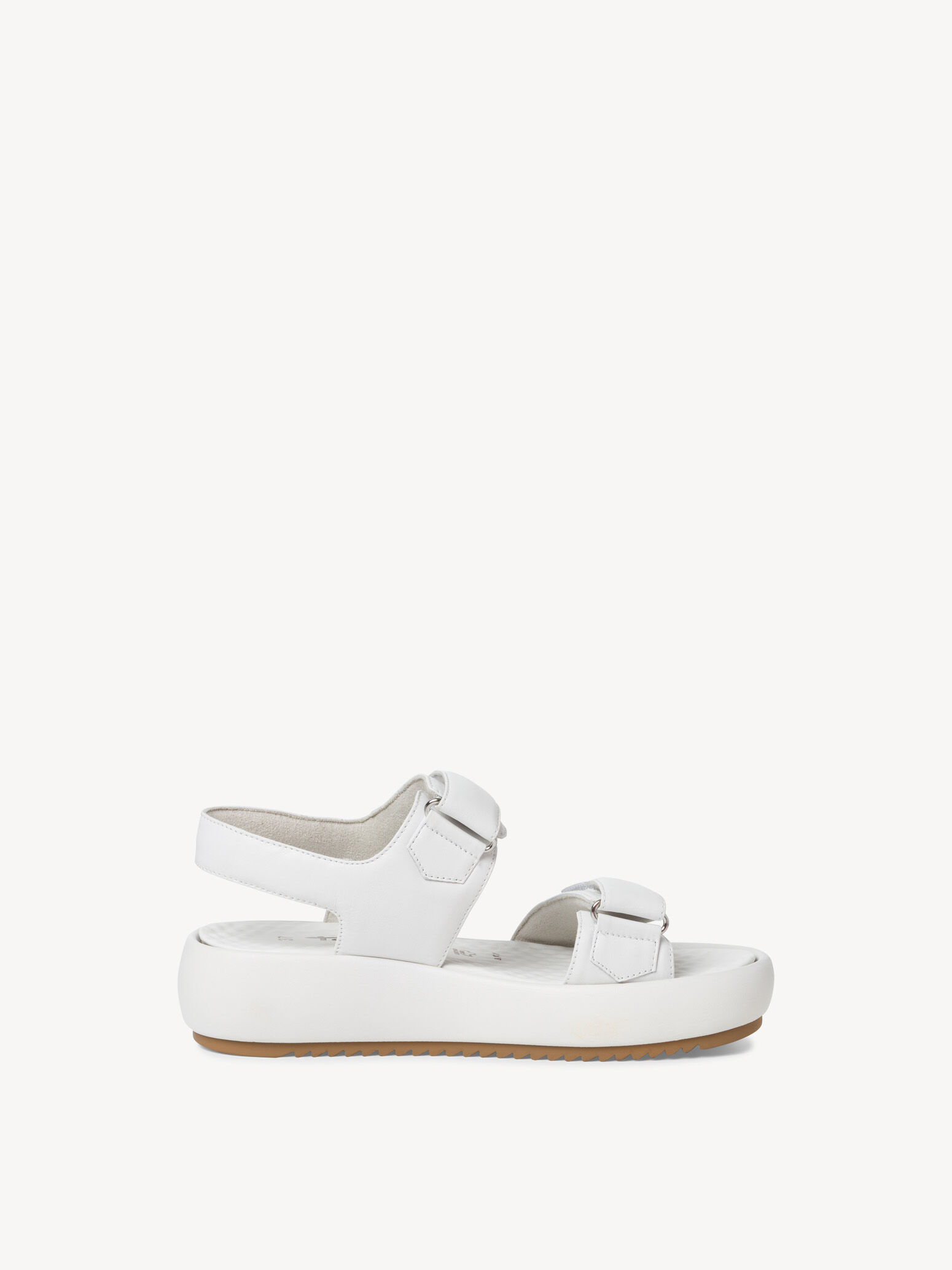 Sandale à talon en cuir - blanc