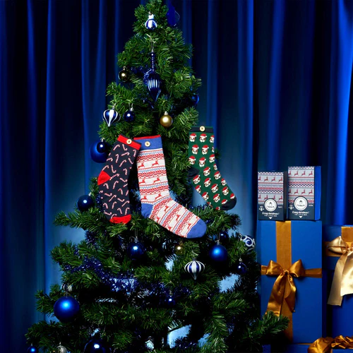 Crazy Christmas Socks - Size 36/41 Navy Blue