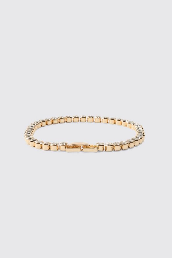 Rundes Gold-Armband mit Strass