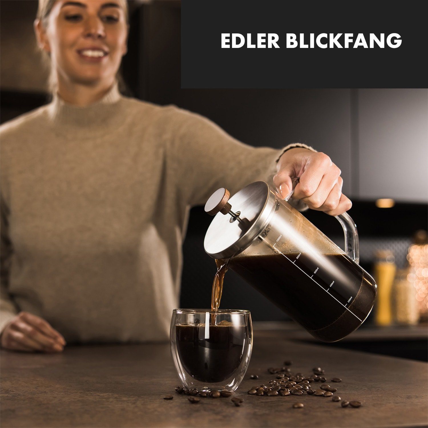 Klarstein French Press Kanne Glaswerk Ristretto