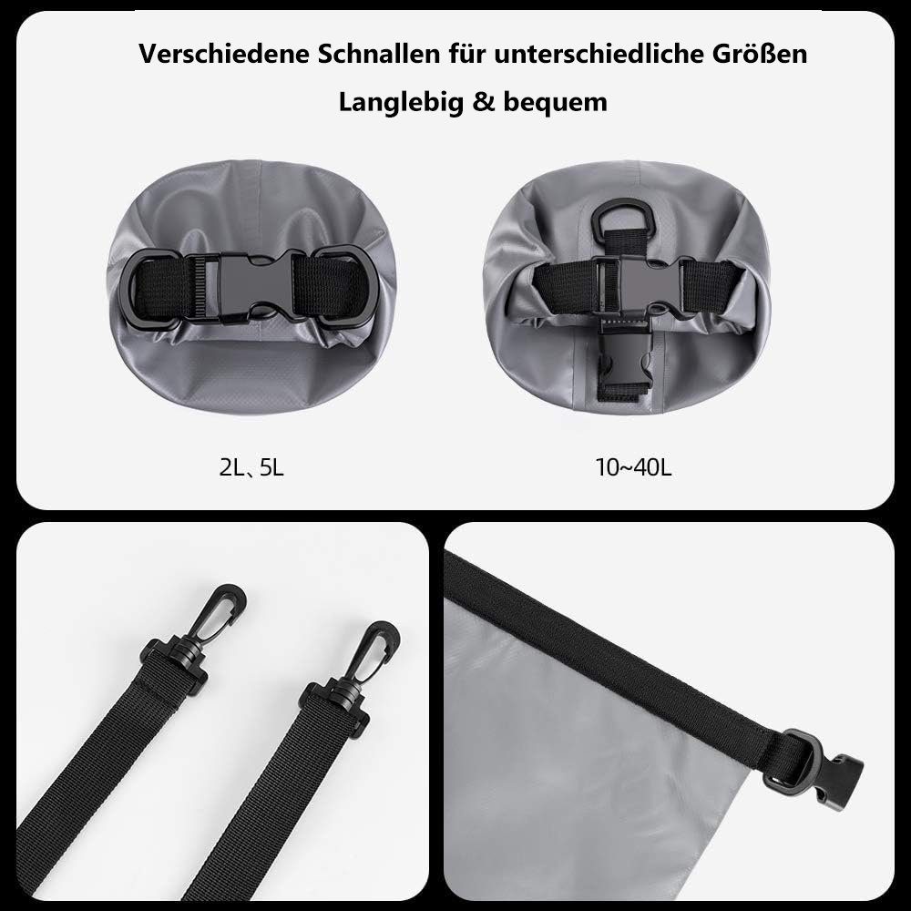 ROCKBROS Packsack (Dry Bag, 2L, 5L, 10L, 20L, 30L, 40L), wasserdicht