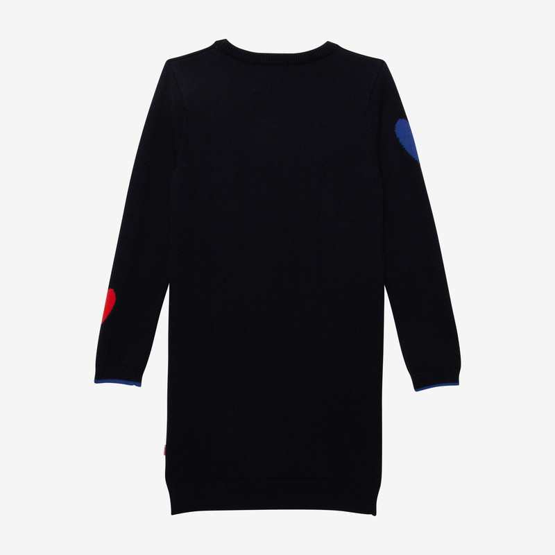 Robe fille jacquard coeurs marine bleue Catimini