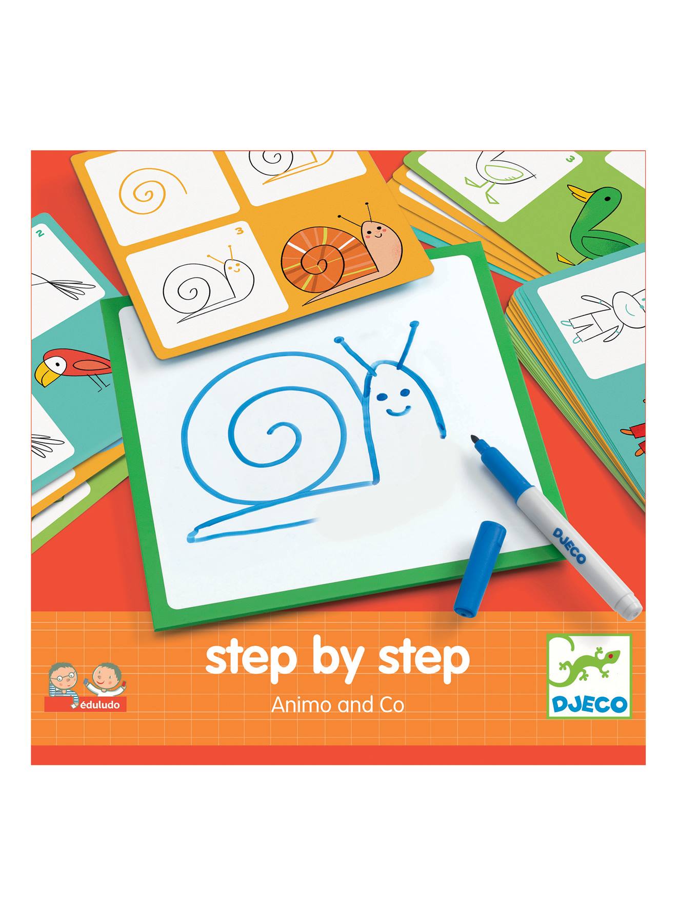 Djeco Step by Step Mal-Set ANIMALS DJECO - mehrfarbig
