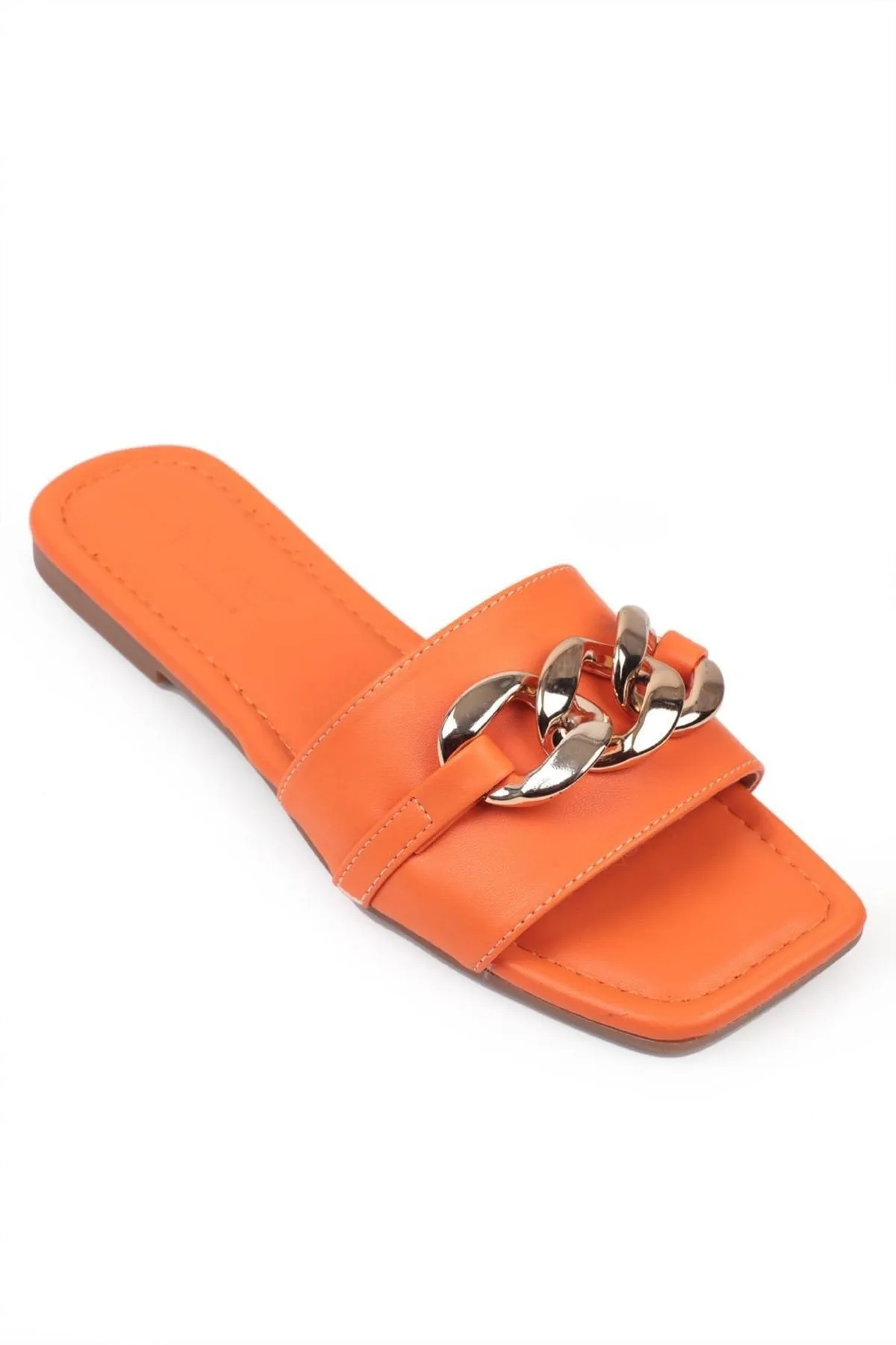 Capone Outfitters  Capone Single Band Chain Orange Damen-Hausschuhe