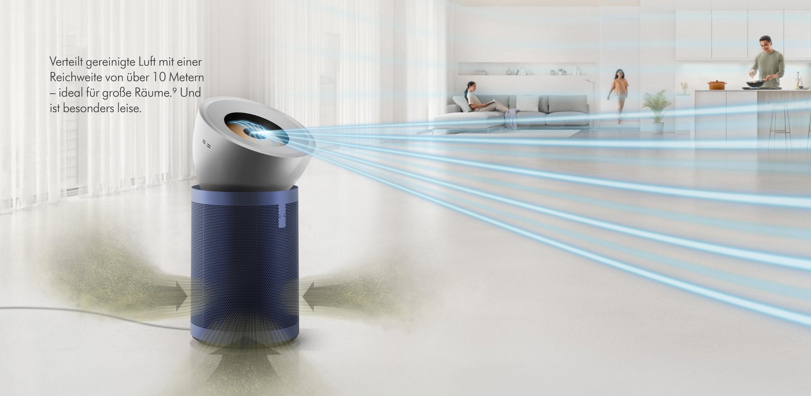 DYSON Luftreiniger Luftreiniger BP03 Bluetooth Allergiker CADR 300m³/h, für 100 m² Räume, Air Purifier Raucherzimmer Luftfilter Zuhause Schlafmode Timer per App
