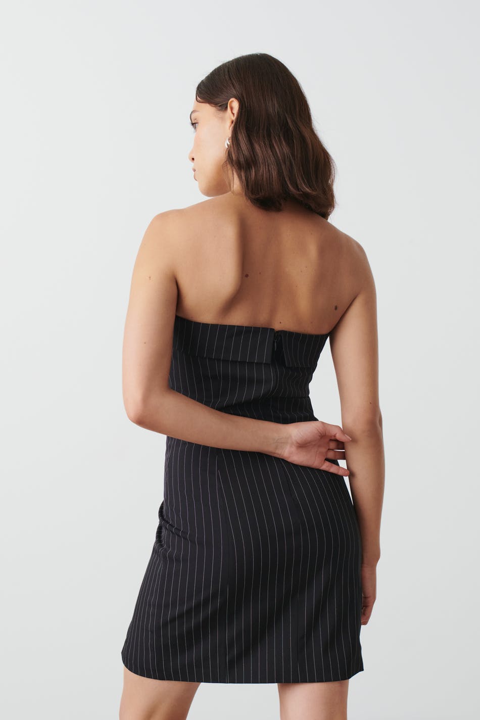 Pinstripe tube dress