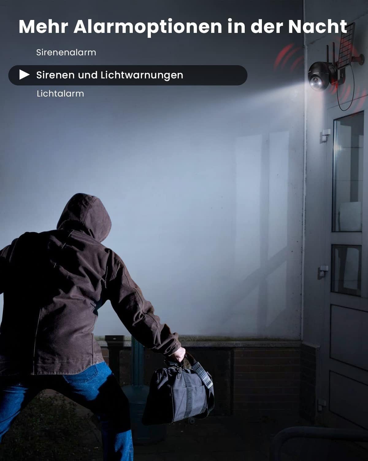 ieGeek 3MP Überwachungskamera Aussen Akku 360° PTZ WLAN mit Solarpanel,Alexa Überwachungskamera (AuBenbereich, outdoor, Kabellose,Videowiedergabe,Multigerät online,Multi-User-Unterstützung,Erkennungsbereich und Erkennungszeit einstellen,4x Digitalzoo