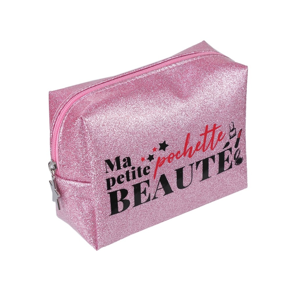 takecare Petite Trousse de voyage rose à paillettes Trousses de voyage