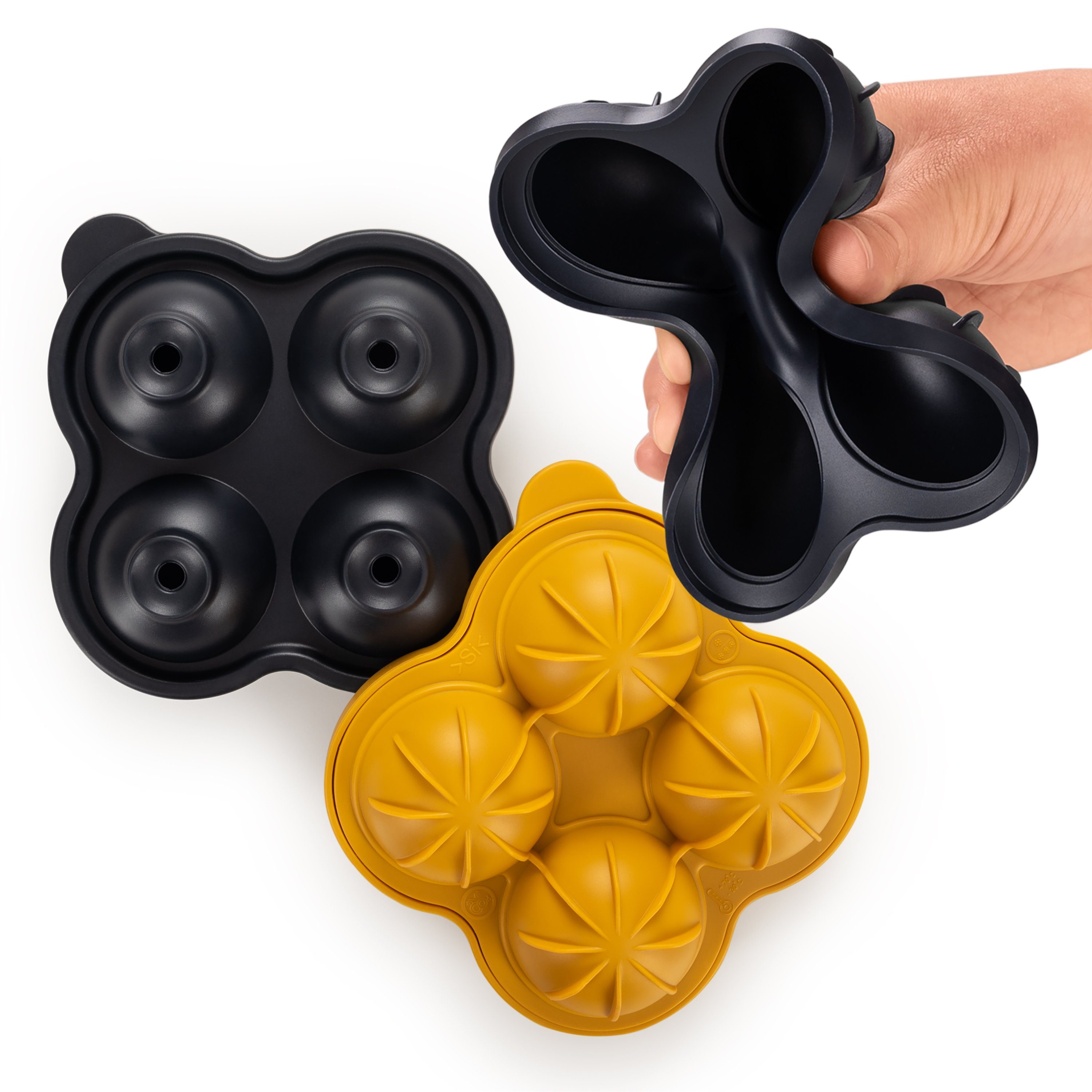 Blumtal Eiswürfelform Eiswürfelform Silikon Kugeln - Kugelgröße XXL, 2x4er Pack, Eiskugelform BPA frei, Leichtes Herauslösen der Eiswürfel