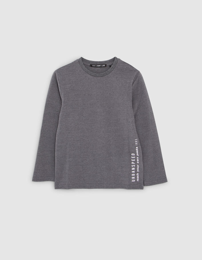T-shirt gris détail poche floquée garçon