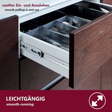 HOOZ Auszug Schubladenführung Vollauszug 30 - 60 cm (2er Set, 2 St., 1 Paar), 2er Set
