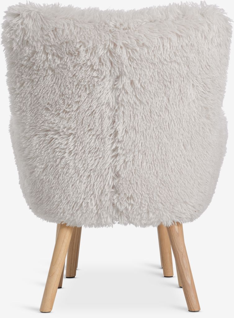HVILSTED HVILSTED lenestol med krakk, plysjstoff, off-white/natur