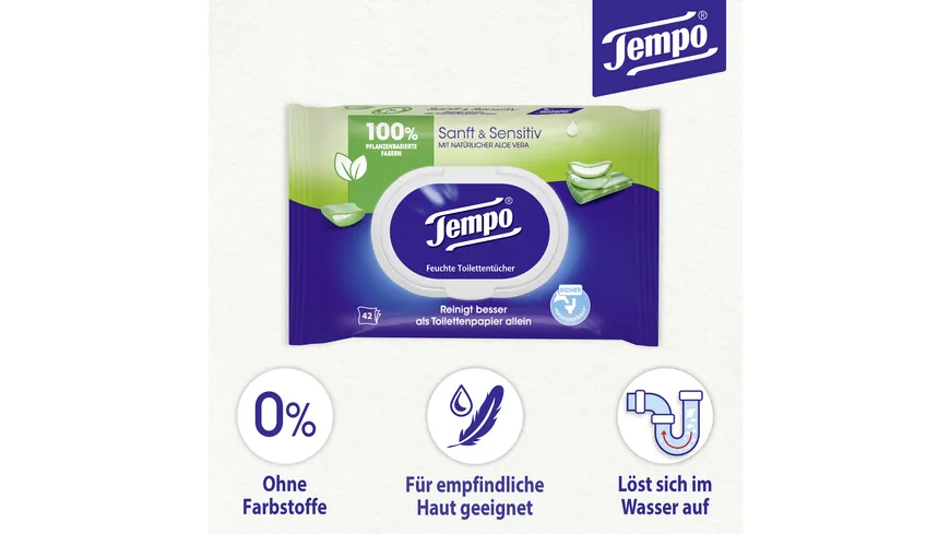 Tempo Feuchtes Toilettenpapier Sanft & Sensitiv Aloe Vera