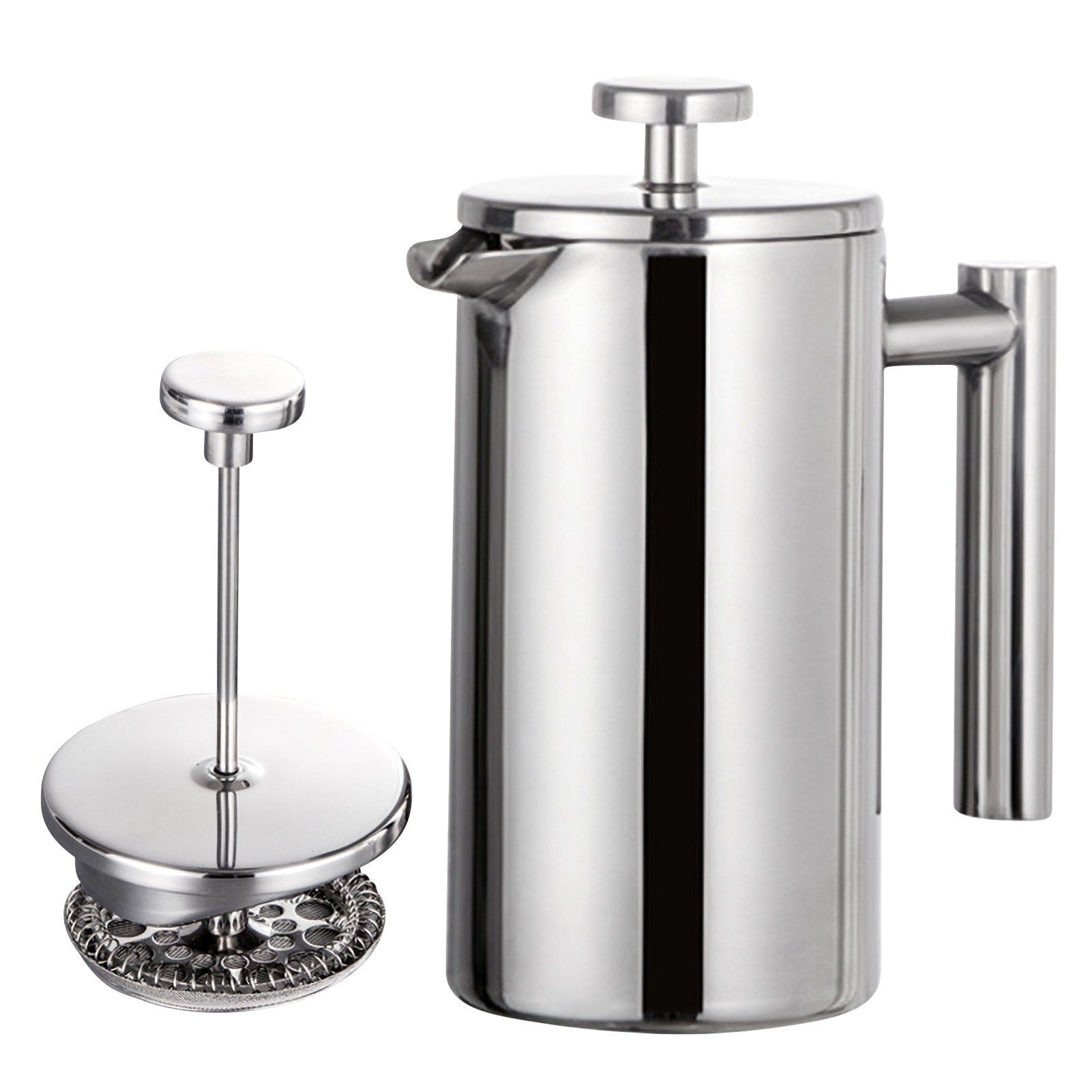 Tidyard French Press Kanne Edelstahl doppelwandig isolierte Kaffeemaschine Topf, 0.35l Kaffeekanne