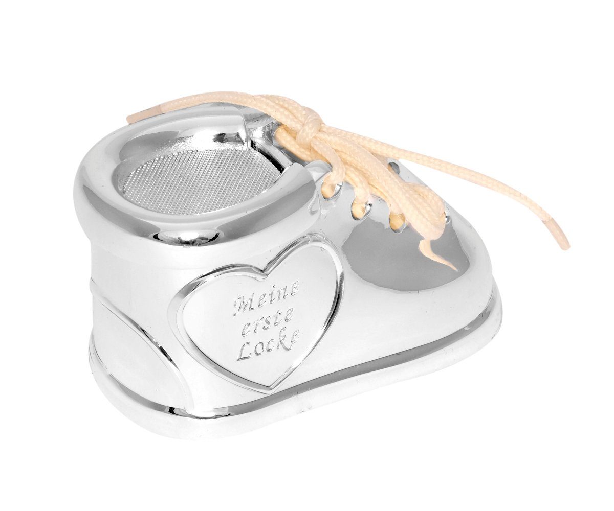 Brillibrum Zahndose 2er Set Haardose & Milchzahndose Deutsch versilbert Babygeschenk Zahndose Silber Lockendose Aufbewahrung erster Zahn Milchzahndöschen