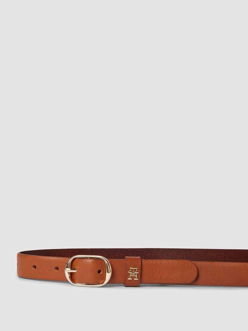 Gürtel aus Leder mit Label-Applikation Modell 'CASUAL' in cognac