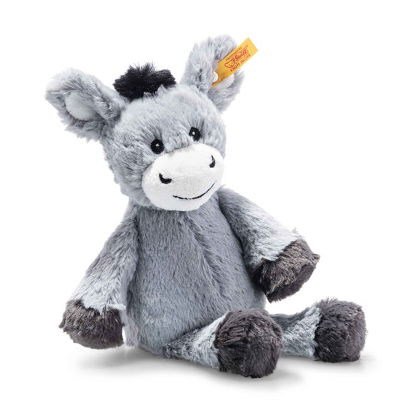 Soft Cuddly Friends Dinkie Esel, 20 cm, hellgrau