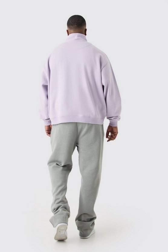 Plus kastiges Oversize Sweatshirt mit 1/4 Reißverschluss