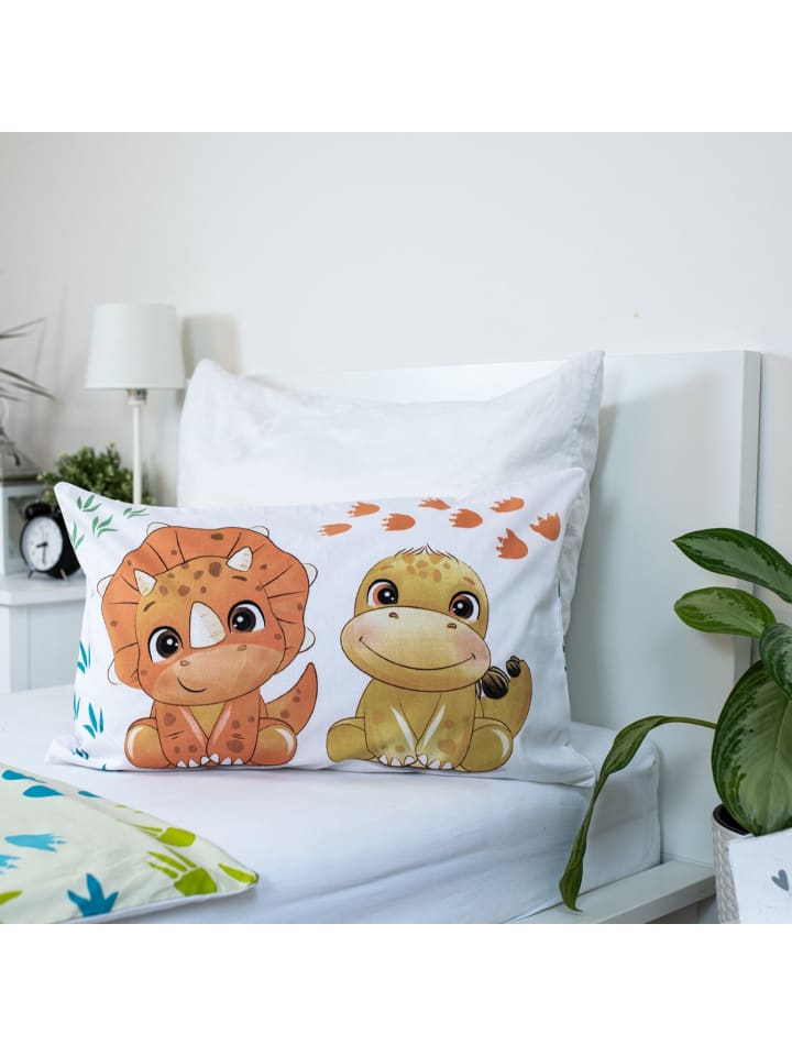 JERRY FABRICS 2-tlg.Set: Babybettwäsche Dinosaurier Freunde 100 x 135 cm in Bunt günstig kaufen 100