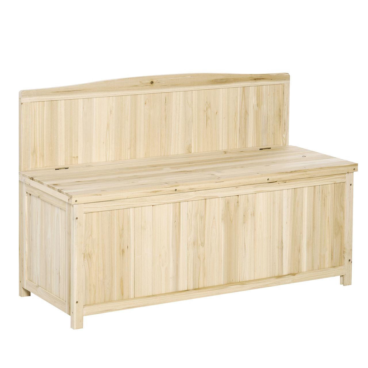 Outsunny Gartenbank mit Stauraum Natur 115 x 45 x 75 cm