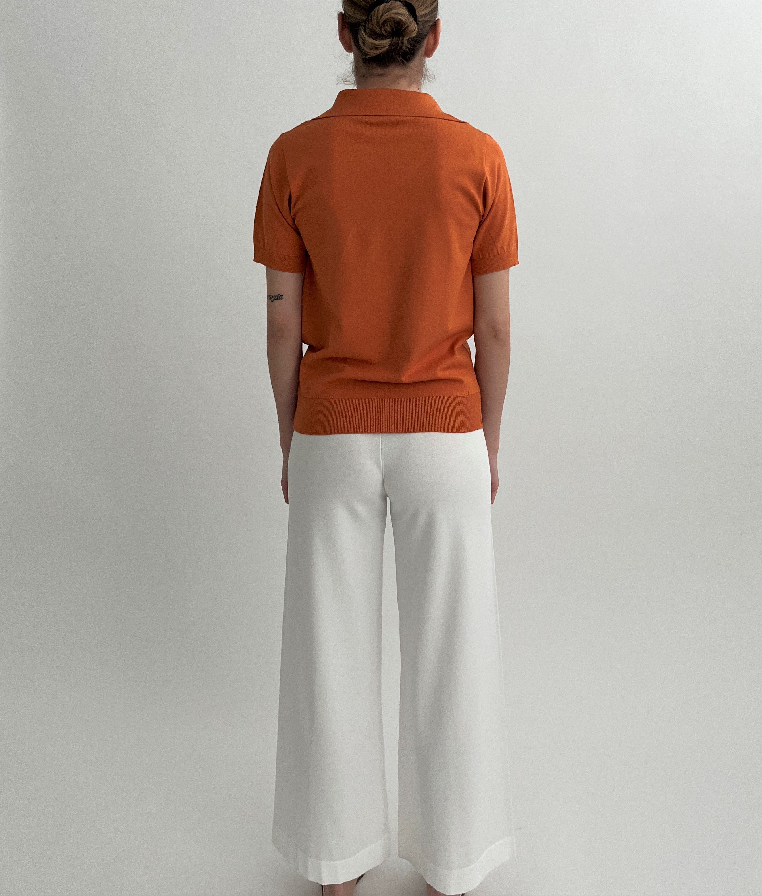 Zuckerwatte Polokragenpullover sportlicher 1/2 Arm Pullover aus Viskose Stretch