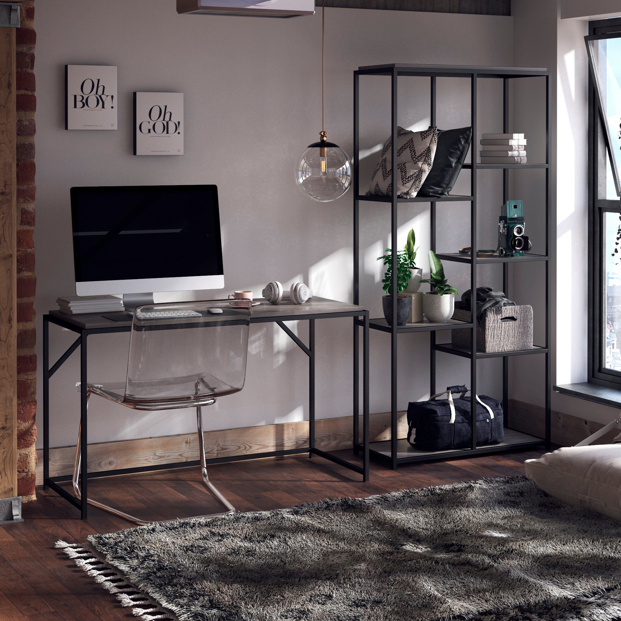 Dorel Home Aktenregal Quincy, 1-tlg., Metallregal, modern, Breite 86,5 cm, Höhe 180 cm
