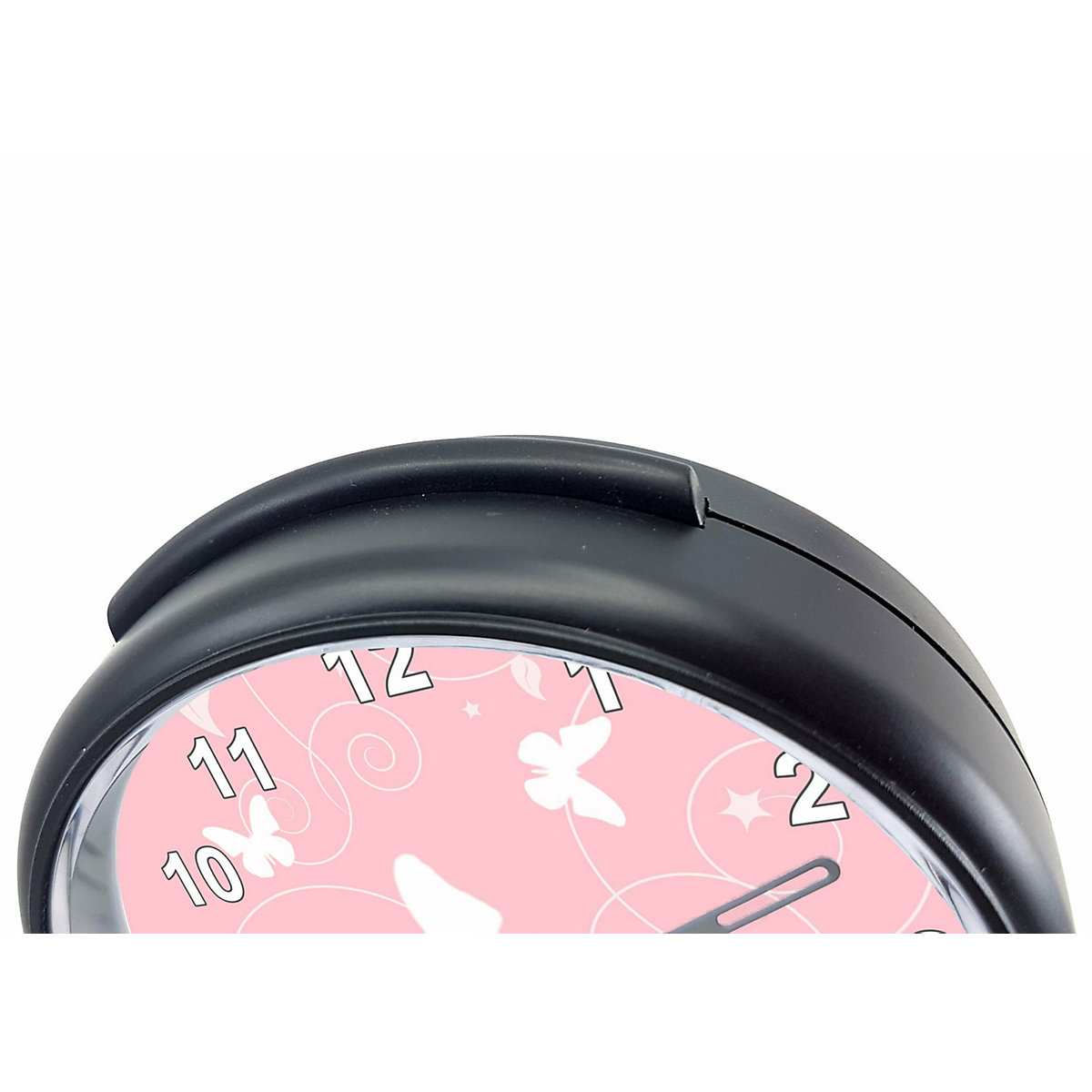 Kinder Funkwecker personalisiert mit Namen Schmetterling Ornamente Atom-/Funkuhr, 12-Stunden-Anzeigeformat, Schlummerfunktion, Nachtlicht, Geräuschlos/Ohne Ticken